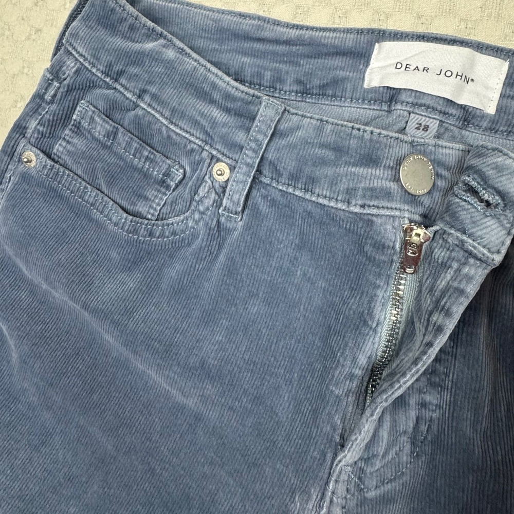 Dear John Blaire Straight Corduroy Pants Womens Size 28 Dusty Blue Stretch - Picture 6 of 11